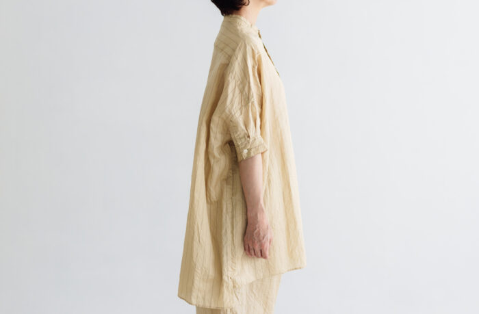 S.S. STAND COLLAR H/T SHIRT beige 2
