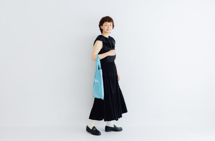LINEN COTTON TIERED SKIRT  black 6