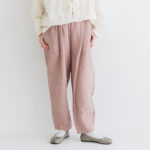 予約 LA551 ANTIQUE LINEN TRAVAILLE PANTS dusty pink 3月末〜4月初