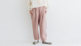 予約 LA551 ANTIQUE LINEN TRAVAILLE PANTS dusty pink 3月末〜4月初 1
