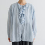 予約 RS045 Ruffle Frill Blouse Light blue 3月中〜3月末