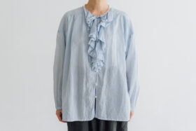 予約 RS045 Ruffle Frill Blouse Light blue 3月中〜3月末 1 予約 RS045 Ruffle Frill Blouse Light blue 3月中〜3月末 1