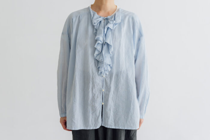 予約 RS045 Ruffle Frill Blouse Light blue 3月中〜3月末 1 予約 RS045 Ruffle Frill Blouse Light blue 3月中〜3月末 1