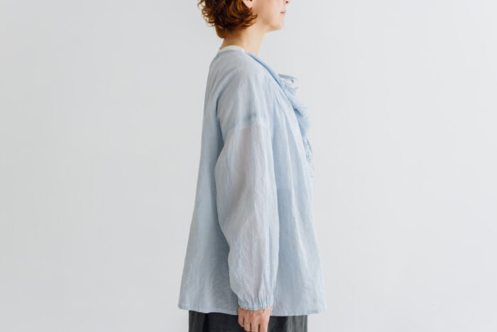 予約 RS045 Ruffle Frill Blouse Light blue 3月中〜3月末 2 予約 RS045 Ruffle Frill Blouse Light blue 3月中〜3月末 2