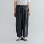 予約 G1274 LINEN KRIMT PANTS charcoal 3月末〜4月初
