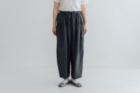 予約 G1274 LINEN KRIMT PANTS charcoal 3月末〜4月初 1