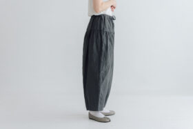 予約 G1274 LINEN KRIMT PANTS charcoal 3月末〜4月初 2