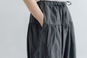予約 G1274 LINEN KRIMT PANTS charcoal 3月末〜4月初 4