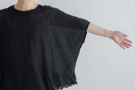 予約 RS068 Linen Square Blouse black 6月末〜7月初 4 予約 RS068 Linen Square Blouse black 6月末〜7月初 4